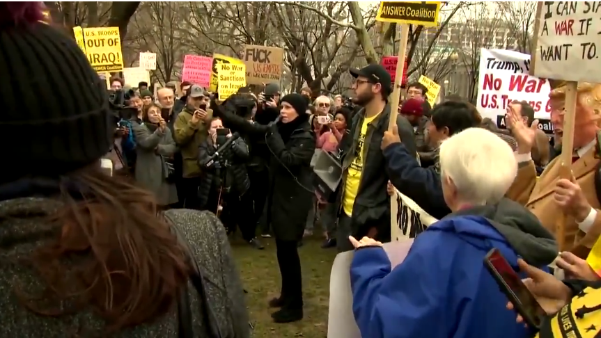 تظاهرات معترضین ضدجنگ در واشنگتن +فیلم
