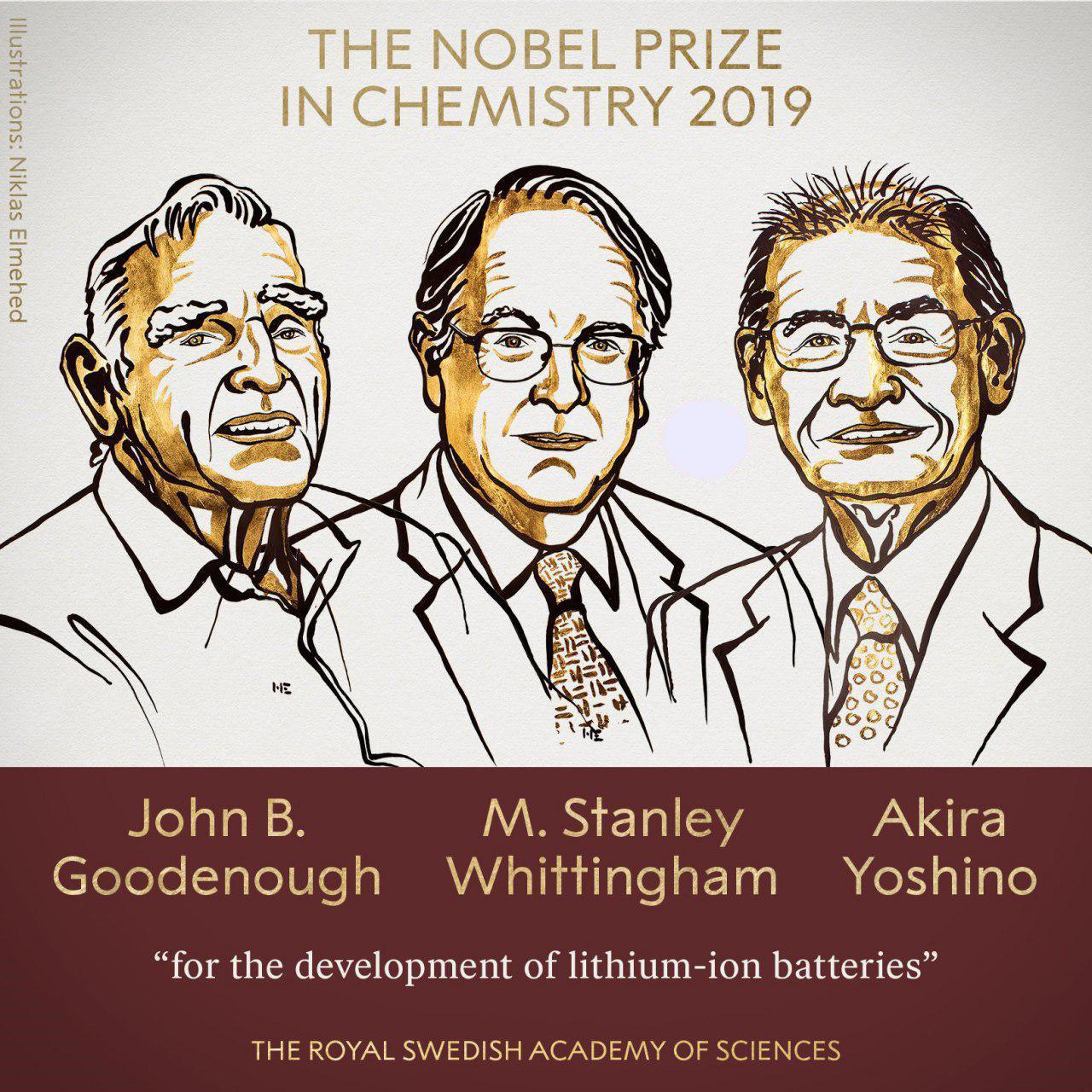 برندگان جایزه نوبل شیمی ۲۰۱۹ معرفی شدند