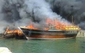 آتش گرفتن توریست‌های آمریکایی در قایق