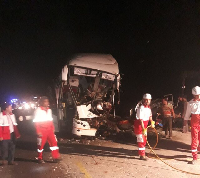 واژگونی اتوبوس زوار عراقی در حوالی دامغان