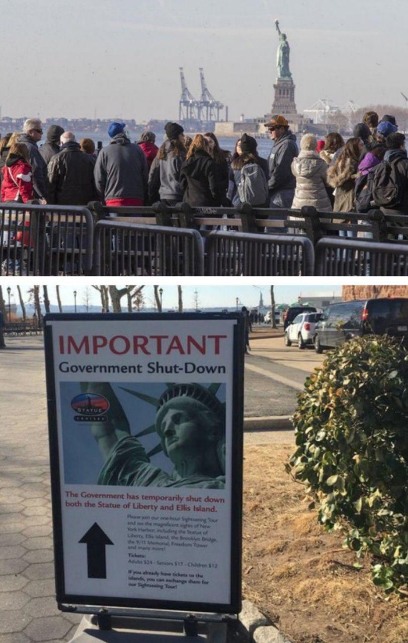مجسمه آزادی آمریکا به روی بازدیدکنندگان بسته شد +عکس