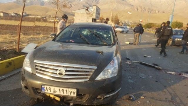 اصابت گلوله به خودروی شهید فخری‌زاده +فیلم