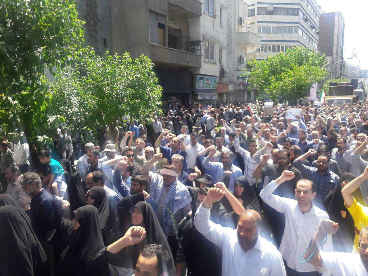 بدرقه باشکوه شهدای ترور توسط مردم تهران