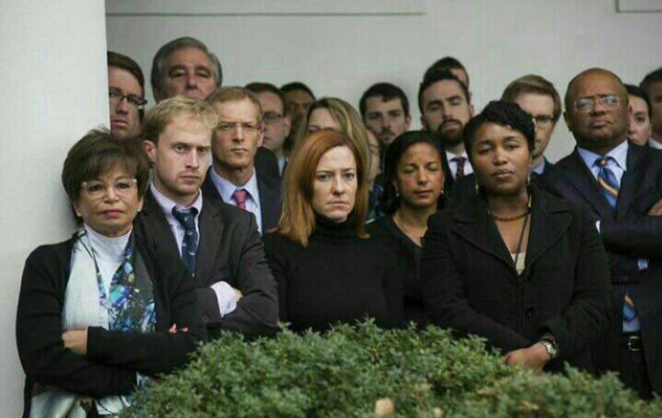 حال و هوای کارکنان کاخ سفید هنگام دیدار اوباما و ترامپ+ عکس