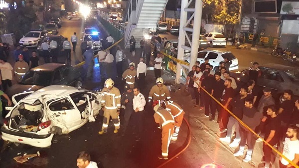  ۲کشته در تصادف ۳خودرو در تهران