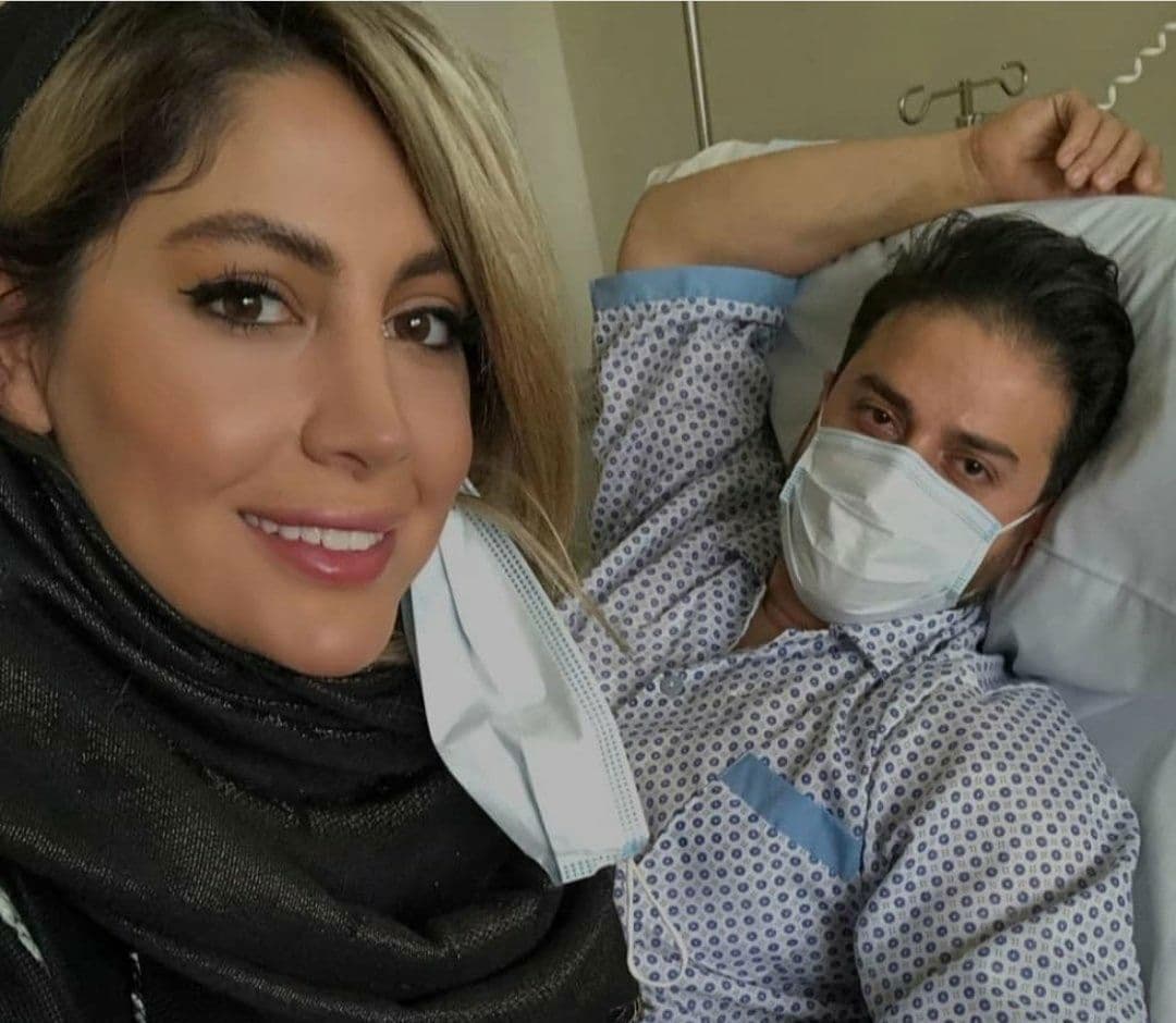 بابک جهانبخش و همسرش در بیمارستان +عکس