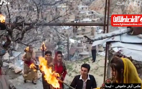 استقبال از نوروز در روستای پالنگان کردستان +فیلم