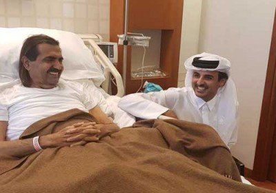 عیادت امیر قطر از پدرش در بیمارستان +عکس