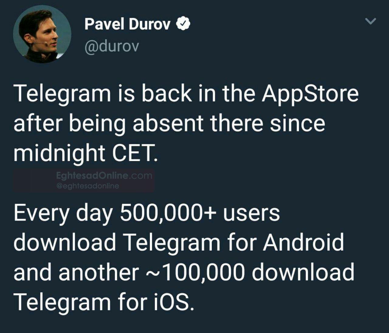 تلگرام به اپ‌استور برگشت