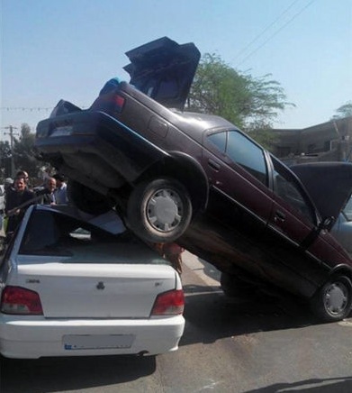 عجیب‌ترین عکس از تصادف در ایران 