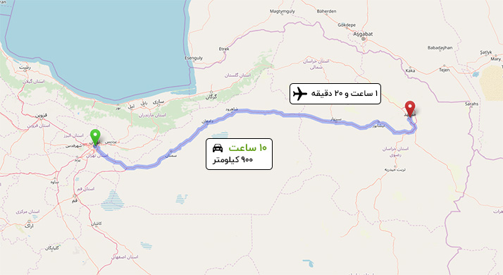 دانستنی های سفر؛ فاصله تهران تا مشهد با اتوبوس، قطار و هواپیما چقدر است؟
