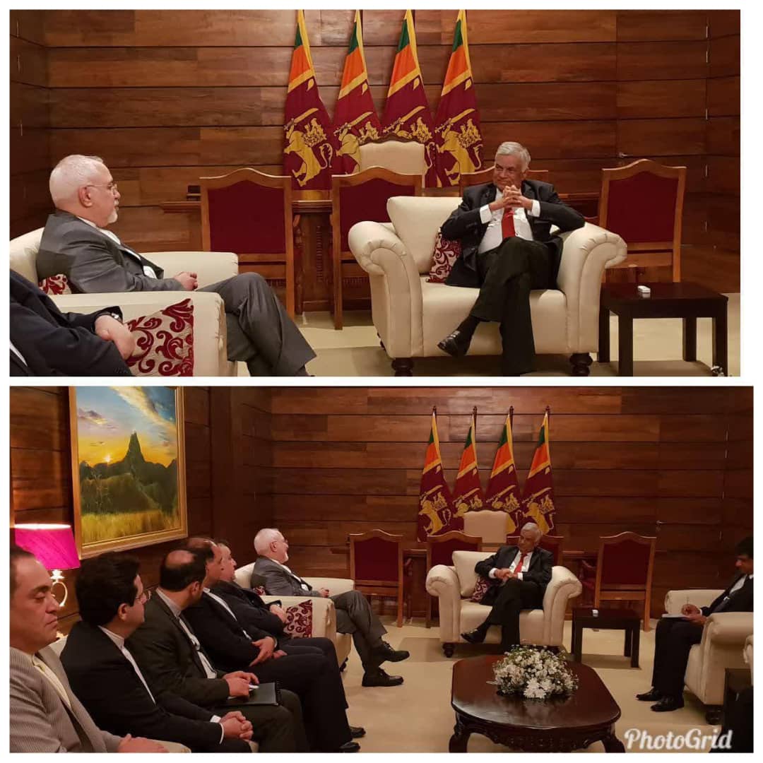ظریف با نخست وزیر و وزیر خارجه سریلانکا دیدار کرد