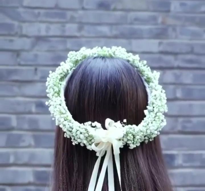 آموزش ساده ساخت تاج گل سر عروس با ژیپسوفیلا + فیلم