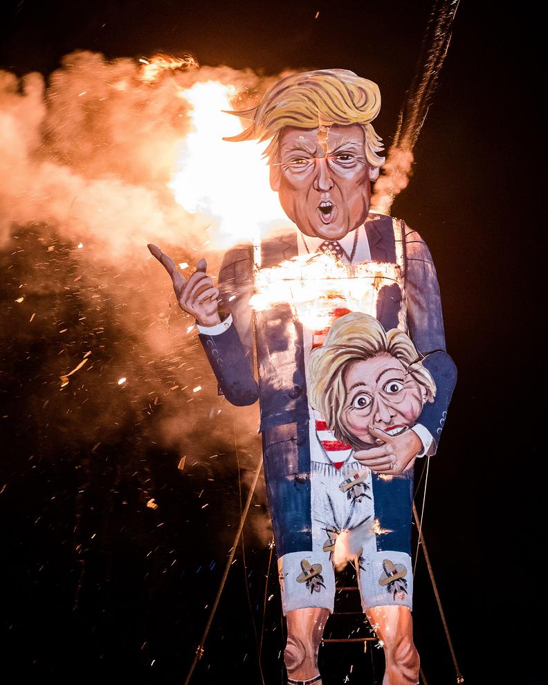 آتش زدن ماکت دونالد ترامپ +عکس