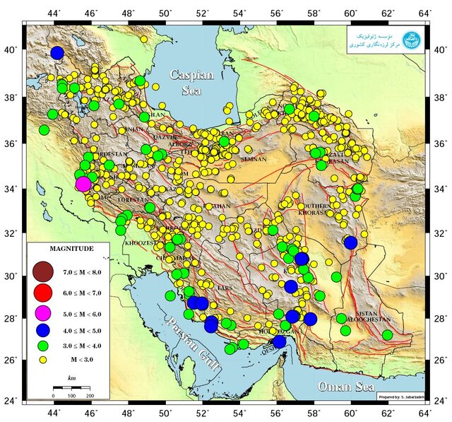 زلزله بیش از ۸۰۰بار ایران را لرزاند