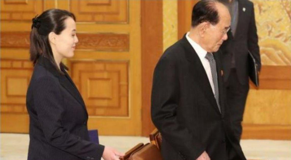 دست دادن خواهر رهبر کره شمالی با رئیس جمهور کره جنوبی +فیلم