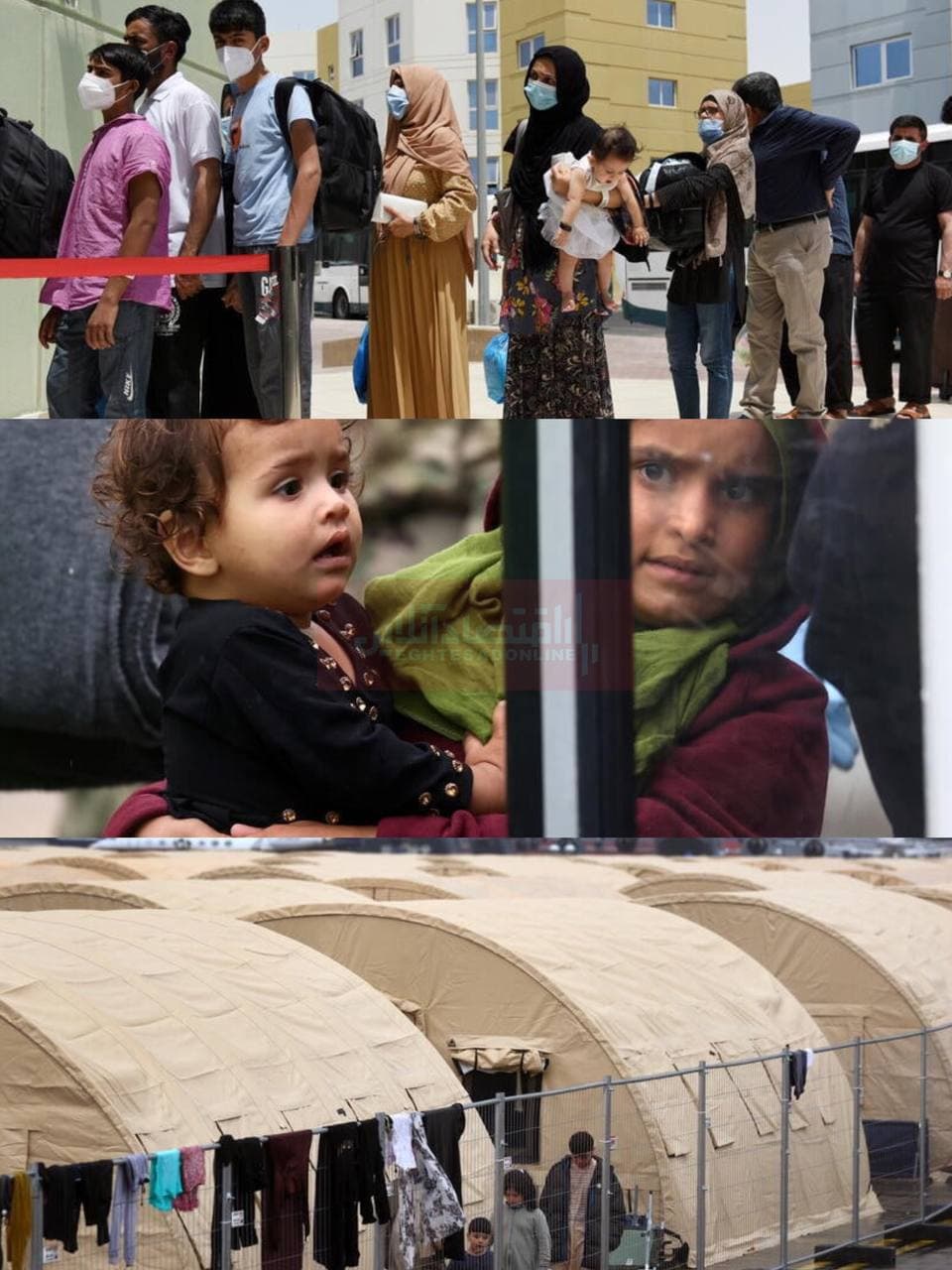 پناهجویان افغان در چادرهای پایگاه‌های نظامی آمریکا + عکس