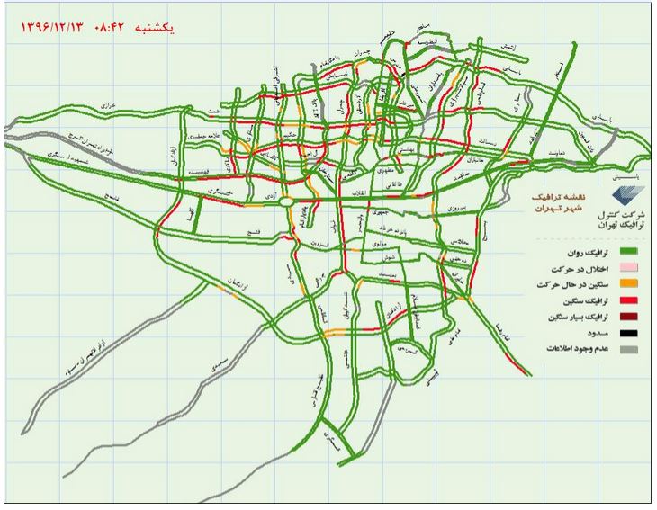 آخرین وضعیت ترافیکی صبح پایتخت +نقشه