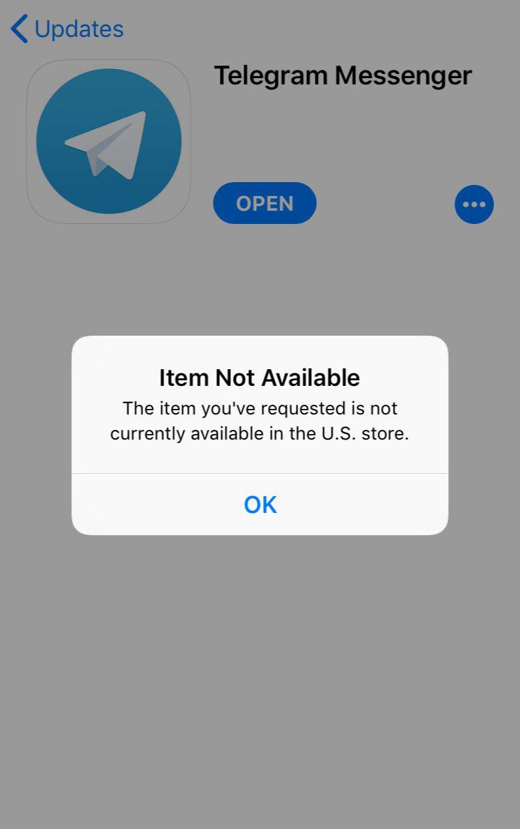 اپل هر دو نسخه تلگرام رسمی را از اپ استور حذف کرد