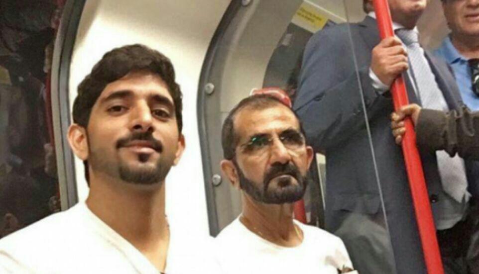 حاکم دبی و ولیعد در مترو لندن+ عکس