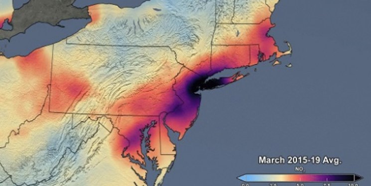 تصاویر ناسا از کاهش آلودگی هوا در آمریکا