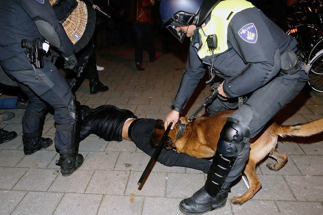 حمله سگ پلیس هلند به شهروند ترک‌تبار +تصاویر
