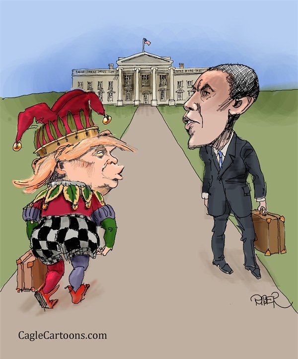 تیپ جدید ترامپ برای ورود به کاخ سفید! (کاریکاتور)