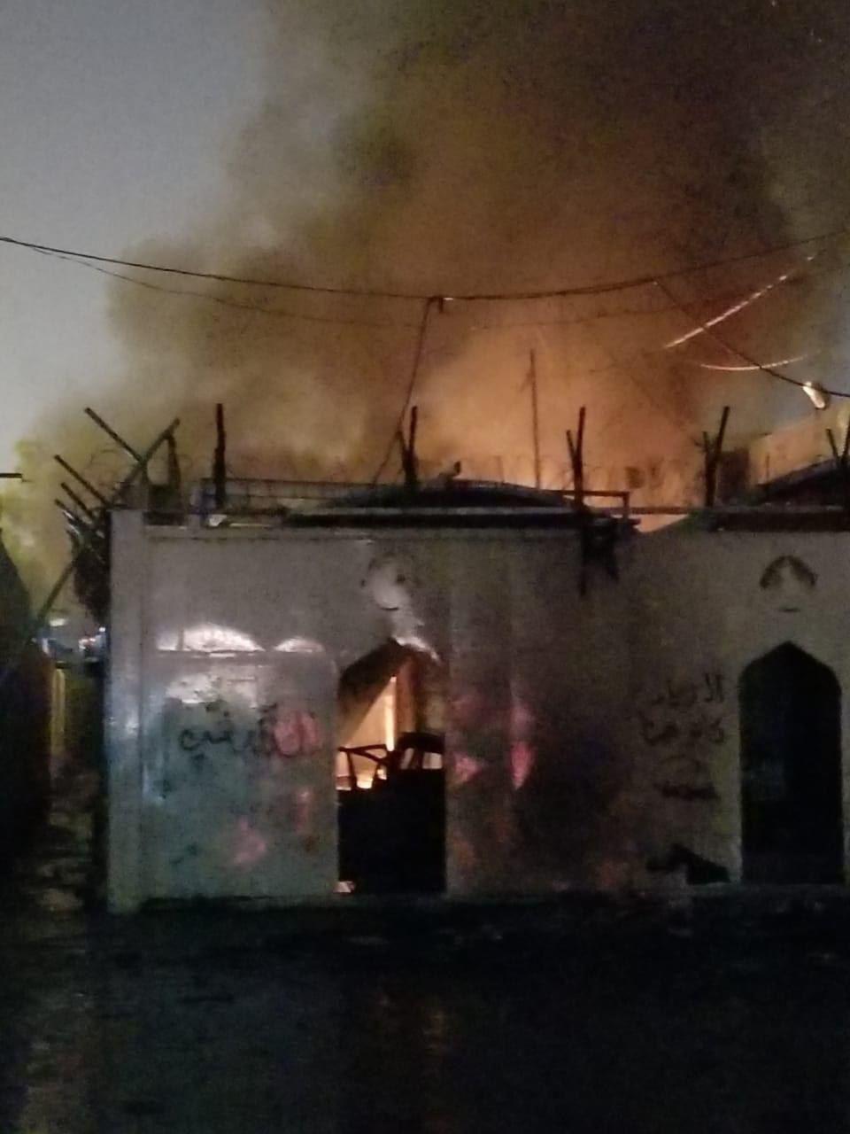 محل کنسولگری ایران در نجف بار دیگر دچار آتش‌سوزی شد