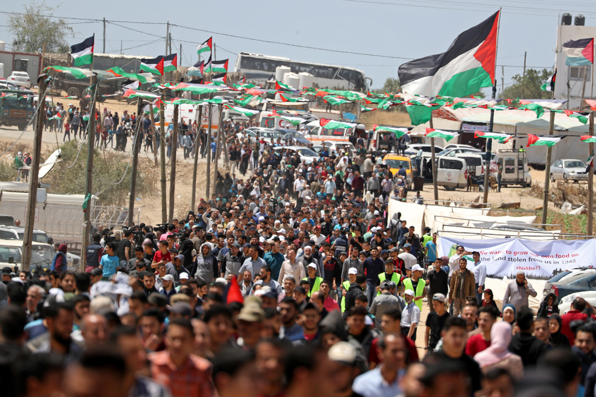 هفتادو دومین راهپیمایی مردم فلسطین در نوار غزه +فیلم