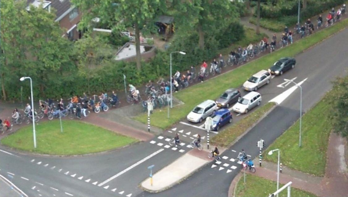 تصویری جالب از ساعت اوج ترافیک در هلند 