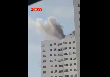 آتش‌سوزی در برج ۲۱ طبقه در منطقه ۲۲ تهران +فیلم