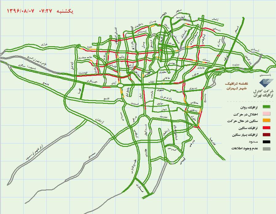 آخرین وضعیت ترافیکی پایتخت +نقشه