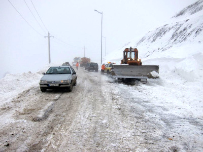  بارش برف در جاده کرج - چالوس و طالقان در البرز