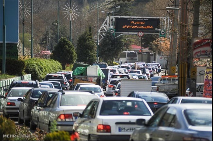  ترافیک سنگین در جاده کرج - چالوس