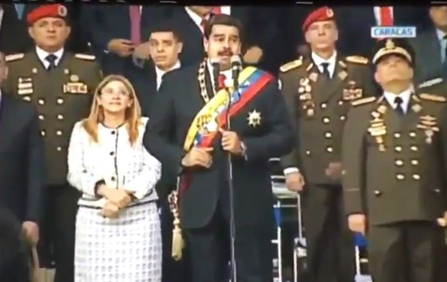 انفجار در جریان سخنرانی مادورو