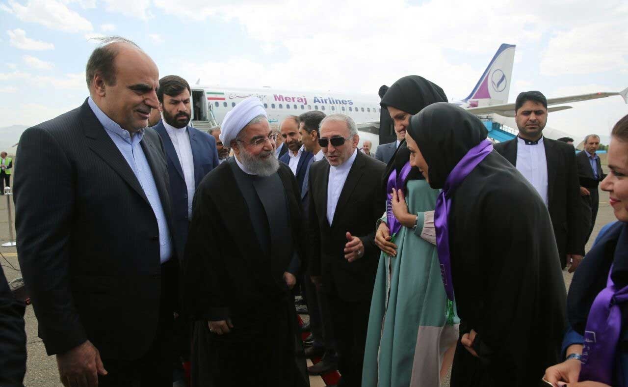 ورود رییس‌جمهور به کرمانشاه +تصاویر